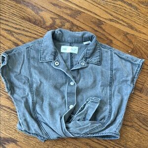 Zara Charcoal Button-Up Shirt